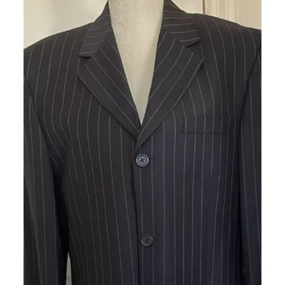 Lanificio F.lli Cerruti Super 110's Men's Jacket / Luxury Italian Wood Black 46R - Picture 13 of 16